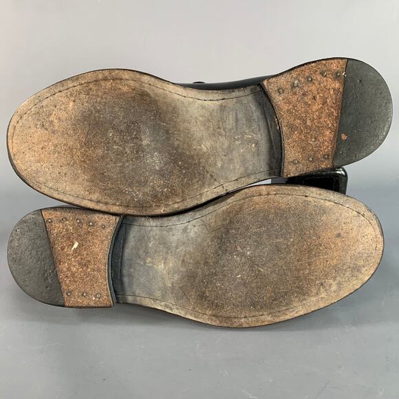 MARC JACOBS Size 8 Black Gold Leather Derby Lace-Up Shoes - Picture 7 of 12